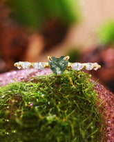 ELORA Heart Moss Agate Nature Inspired Engagement Ring